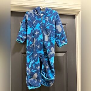 Columbia Navy and Teal Hooded Fleece Jacket